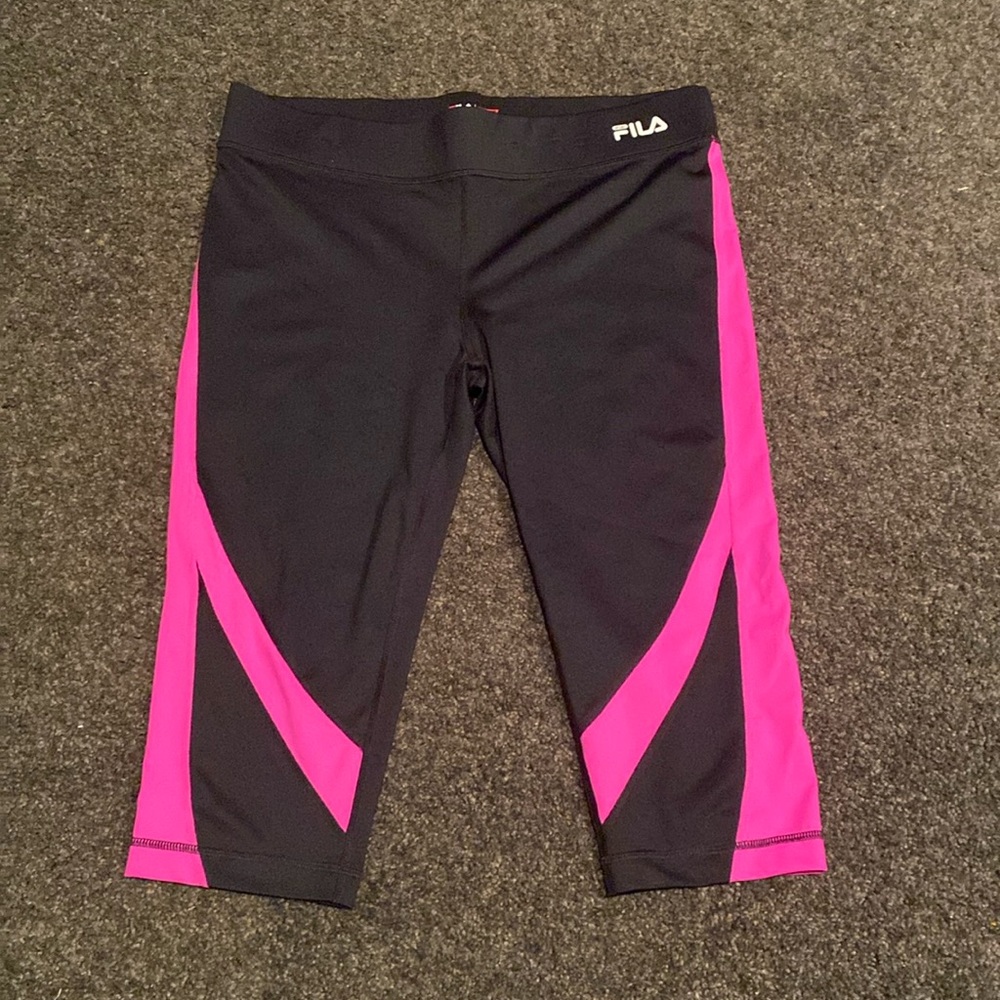 Fila, black and fuchsia workout pants